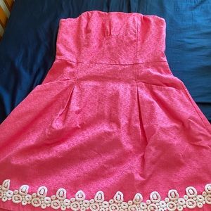 Lily Pulitzer Sleeveless Pink Dress with White